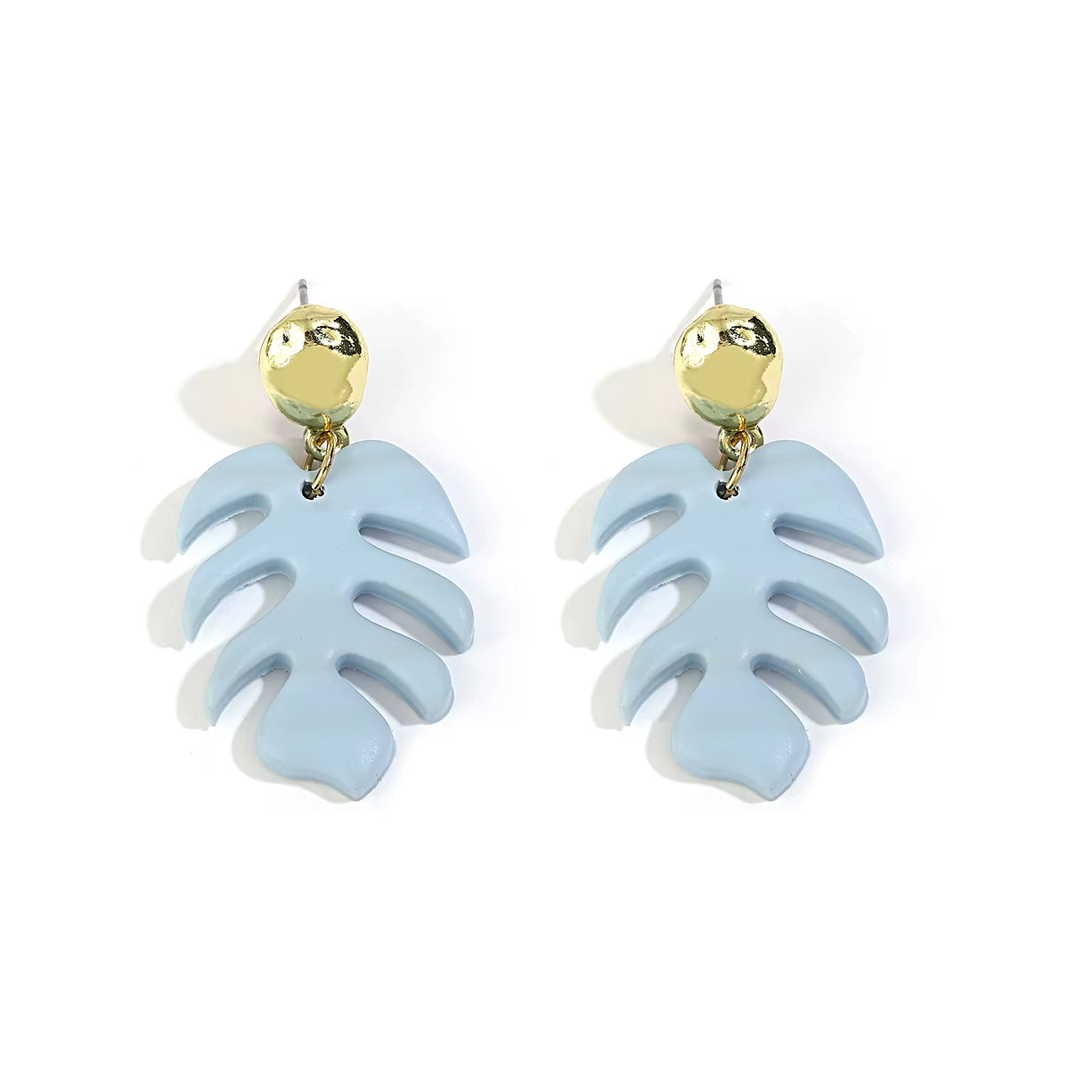 Handmade Textured Leaf Polymer Clay Earrings for Women Multicolor Molded Heart Floral Pearl Drop Earrings Jewelry 2022