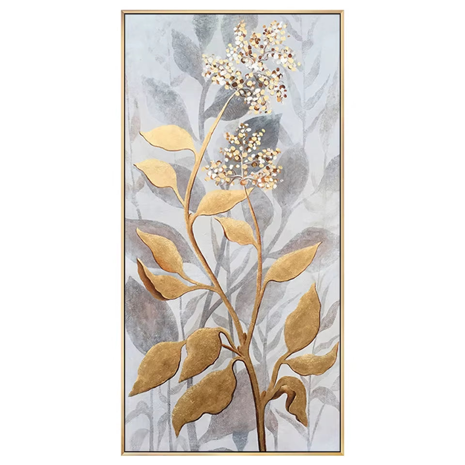 Large 5D Diy Daimond Painting Golden Plant Flowers Leaf 3D Diamond Mosaic Kit Full Rhinestone Love Picture Embroidery Diamant