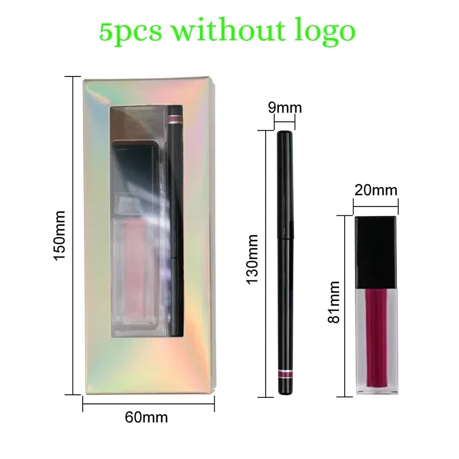Private Label Makeup Liquid Lipstick Set Vegan Lip Gloss Lip Liner Kit Make up Set
