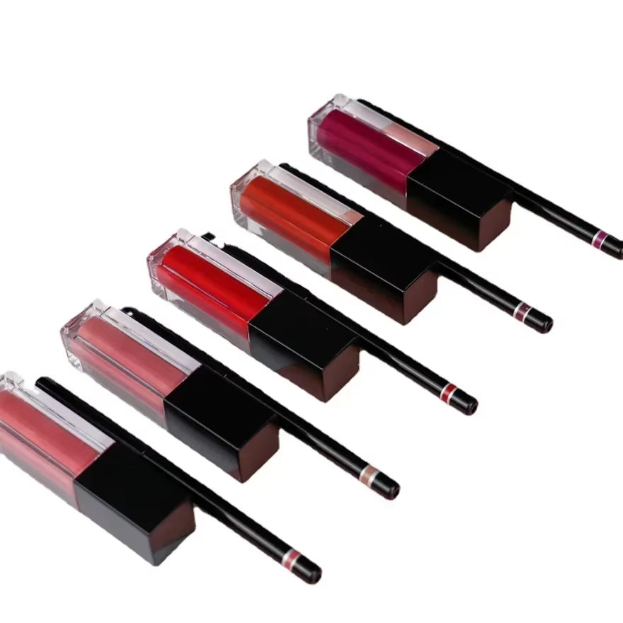 Private Label Makeup Liquid Lipstick Set Vegan Lip Gloss Lip Liner Kit Make up Set