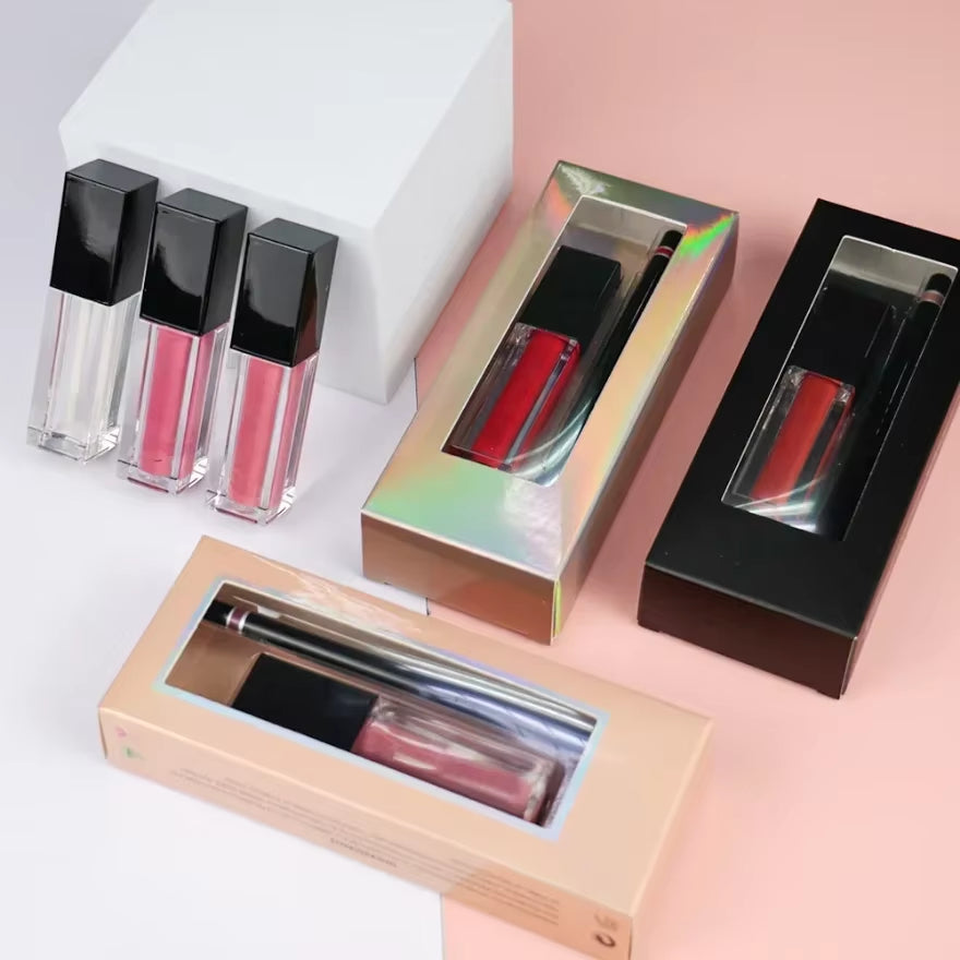 Private Label Makeup Liquid Lipstick Set Vegan Lip Gloss Lip Liner Kit Make up Set