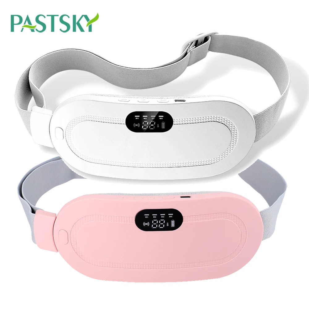 Electric Period Cramp Massager Vibrating Heating Belt for Menstrual Waist Stomach Abdominal Warm Palace Belt